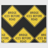 Papier Cadeau Pont Iles avant la signalisation routière Sécurité (Plat)