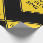 Papier Cadeau Pont Iles avant la signalisation routière Sécurité (Coin)