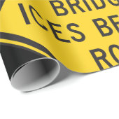 Papier Cadeau Pont Iles avant la signalisation routière Sécurité (Coin rond)