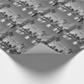 Papier Cadeau Pont Tour de Londres blanc noir (Coin)