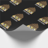 Papier Cadeau Poo-ding Funny Poop Pudding Pun Dark BG (Coin)