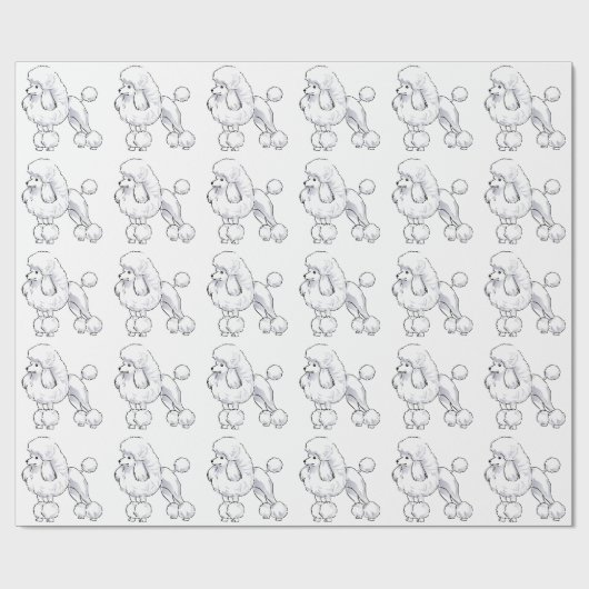 Papier Cadeau Poodle (Plat)