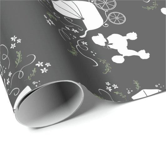 Papier Cadeau Poodle Chien Baby shower Chien Chien Chien Chien C (Coin rond)