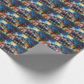 Papier Cadeau Poodle Chiens Citrouille Halloween drôle (Coin)