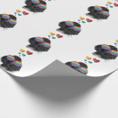 Papier Cadeau Poodle Dog with Hearts Saint-Valentin (Coin)