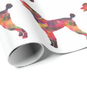 Papier Cadeau Poodle Geo Silhouette Multi (Coin rond)