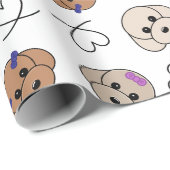 Papier Cadeau Poodle Puppy Love (Coin rond)