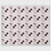 Papier Cadeau Poodle rose Tour Eiffel Papier d'enveloppement Par (Plat)
