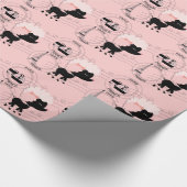 Papier Cadeau Poodle rose Tour Eiffel Papier d'enveloppement Par (Coin)