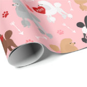 Papier Cadeau Poodle Valentine Motif (Coin rond)