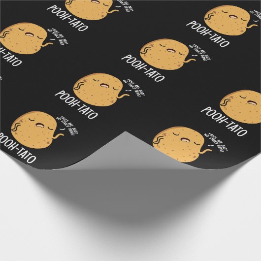 Papier Cadeau Pooh tato drôle Pun de pomme de terre foncé BG (Coin)