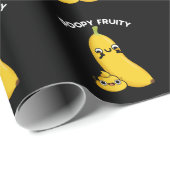 Papier Cadeau Poopy Fruit Funny Fruit Banana Pun Dark BG (Coin rond)
