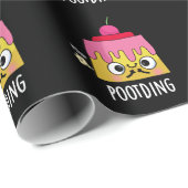 Papier Cadeau Poot Drôle Pudding Fart Pun Dark BG (Coin rond)