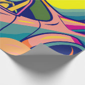 Papier Cadeau Pop Art Astronaut Driving Rocket Car (Coin)