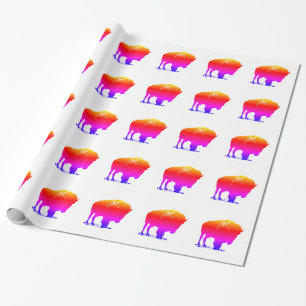 Papier Cadeau Pop Art Bison Buffalo