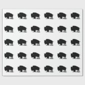 Papier Cadeau Pop Art Black White Buffalo Bison Silhouette (Plat)