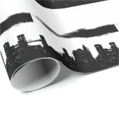 Papier Cadeau Pop Art Black White New York City (Coin rond)