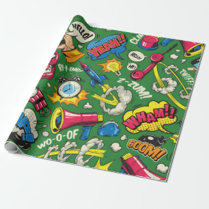 Papier Cadeau Pop art coloré sans couture motif avec bande dess