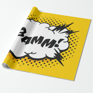 Papier Cadeau Pop art discours bulle dessin avec du texte. Caric