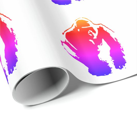 Papier Cadeau Pop Art Gorilla (Coin rond)