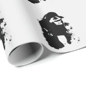 Papier Cadeau Pop Art Gorilla Papier d'enveloppement de Noël (Coin rond)