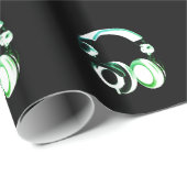 Papier Cadeau Pop Art Headphone Noël (Coin rond)