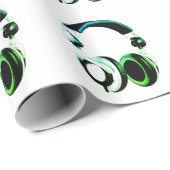 Papier Cadeau Pop Art Headphone Noël (Coin rond)