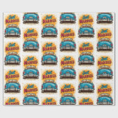 Papier Cadeau Pop Art juste marié (Plat)
