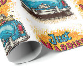 Papier Cadeau Pop Art juste marié (Coin rond)