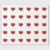 Papier Cadeau Pop Art Love Red Hearts White Cadeau (Plat)