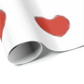 Papier Cadeau Pop Art Love Red Hearts White Cadeau (Coin rond)