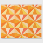 Papier Cadeau Pop Art Modern 60s Funky Geometry Rays in Orange (Plat)