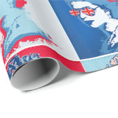 Papier Cadeau Pop art Moderne HM Queen avec lunettes Union Jack  (Coin rond)