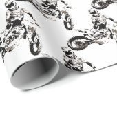 Papier Cadeau Pop Art Motocross Motorcyle Sport (Coin rond)