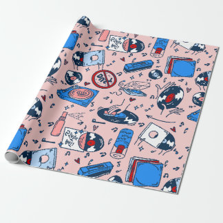 Papier Cadeau pop art record collector music lover vintage heart