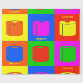 Papier Cadeau Pop Art Retro Psychedelic Toilet Papier Vibrant (Plat)