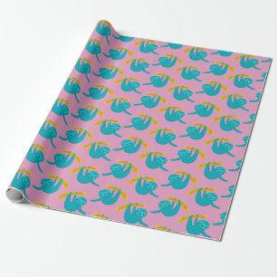 Papier Cadeau Pop Art Sloth Motif