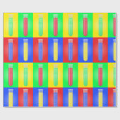 Papier Cadeau Pop Art Test Tubes Science Chemistry Laboratory (Plat)
