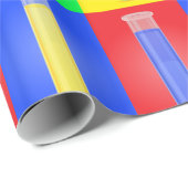 Papier Cadeau Pop Art Test Tubes Science Chemistry Laboratory (Coin rond)