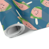 Papier Cadeau Pop de crème glacée Tie Dye Watermelon (Coin rond)