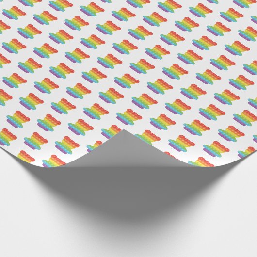 Papier Cadeau Pop It ! | Anniversaire arc-en-ciel (Coin)
