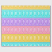 Papier Cadeau Pop it Pastel Rainbow Girl Anniversaire (Plat)