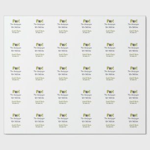 Papier Cadeau Pop le champagne nous faisons encore or gris coupl