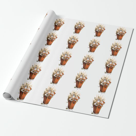 Papier Cadeau Popcorn de cochons de Guinée (Déroulé)