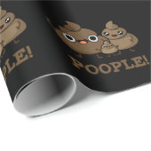 Papier Cadeau Popeople Funny Poop Pun Dark BG (Coin rond)