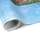 PAPIER CADEAU POPIES, IRISES, VILLAGE RUSTIQUE ANTIQUE EN TOSCAN (Coin rond)