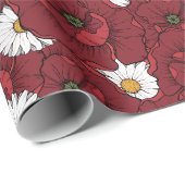 Papier Cadeau Poppies (Coin rond)
