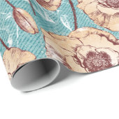 Papier Cadeau Poppies (Coin rond)