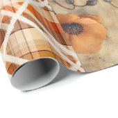 Papier Cadeau Poppies et Plaid pour découpage ou cadeau (Coin rond)