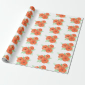 Papier Cadeau Poppies orange (Déroulé)